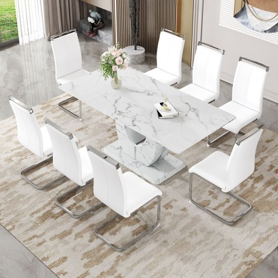 Nicbex Dining Table Set For 8 Kitchen Table Modern Simple Marble ...