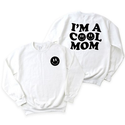 Simply Sage Market Women's Graphic Sweatshirt I'm A Cool Mom Smiley Face Front And Back