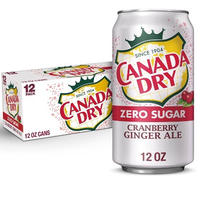 Canada Dry Zero Sugar Cranberry Ginger Ale Soda - 12pk/12 fl oz Cans