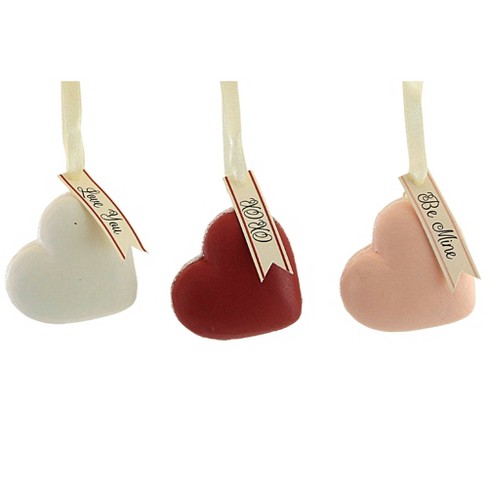 Valentine's Day Heart Macaron Ornament Set/3 - 1.75 Inches - Xoxo Be Mine  Love You - Tf1223 - Resin - Multicolored : Target