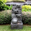 Teamson Home 28.5" Outdoor 4-Tier Cascading Metal and Polyresin Birdbath Water Fountain Gray - 3 of 4