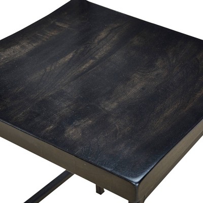 Tacoma 24.8" Black Wood and Metal Counter Stool