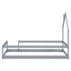 Dolonm Twin House-Shaped Floor Bed with Safety Rails - Wooden Low Profile Kids Bed, Easy Assembly - 2 of 4