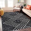 World Rug Gallery Abstract Geometric Shag Rug – Anthracite Dark Gray – Medium Pile Rug – Kid & Pet Friendly - 2 of 4