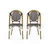 Okak 17.5" Outdoor PE Rattan French Bistro Chairs,Set of 2,Outdoor Accent Chairs with Aluminum Frame&Bamboo Print Finish,Patio Seating - 2 of 4
