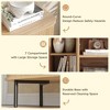 Fluted Sideboard Cabinet with LED Light & Sliding Door, Accent Buffet Credenza Console Table, Natural - 4 of 4