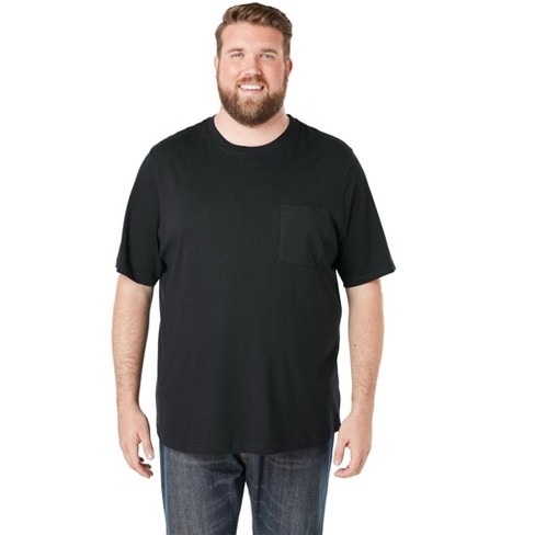 Kingsize Men's Big & Tall Shrink-less Lightweight Pocket Crewneck