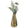 Fabulaxe Decorative Ceramic Modern Centerpiece Table Flower Vase, Gold - 3 of 4
