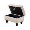 AndMakers 28.5 in. W Grayish White Fabric Rectangle Ottoman with Storage - 3 of 4