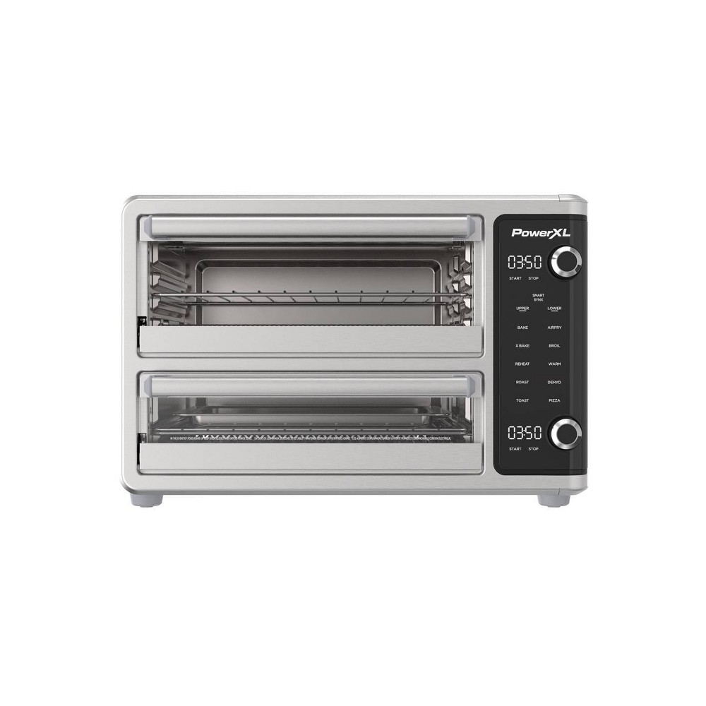 Photos - Pan PowerXL SmartSynx 1700W Dual Door Toaster Oven and Air Fryer: Stainless Steel Countertop Convection, Dishwasher-Safe