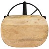 vidaXL Bar Stool Set of 2 Natural wood and black Solid Mango Wood - 4 of 4