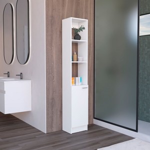 Kumasinova 70.87 Inch Tall Bathroom Storage Cabinet,Slim Storage Cabinet with Open Shelves and Adjustable Shelf - 1 of 4