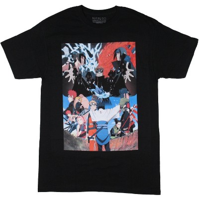 Naruto men's 20th Anniversary Front And Back print Adult Short Sleeve T-Shirt