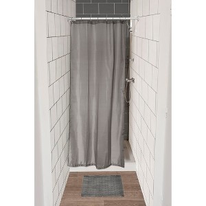 Evideco French Home Goods Stall Shower Curtain Half Size 8 Rings 72"L x 48"W - 1 of 4