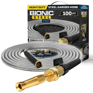 Bionic Steel Pro 304 Stainless Steel Metal Garden Hose with Brass Nozzle - 1 of 4