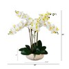 Nearly Natural 23-in Artificial Phalaenopsis Orchid Arrangement in White Ceramic Planter (Real Touch) - image 2 of 4