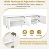 69.6" Particle Board Contemporary TV Stand with Fluted Glass Doors, Sideboard Cabinet with Adjustable Shelves and Gold Handles - 3 of 4