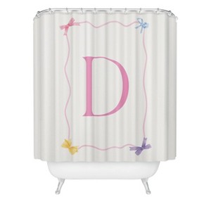 Deny Designs April Lane Art Simple Bow Monogram Shower Curtain - 1 of 3