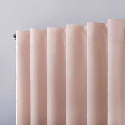 Blush Pink Faux Dupioni Silk Blackout Curtain Panel