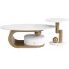 Sapphtopaz Modern Nesting Coffee Table Set of 2 with Unique Design Oval & Round Center Table with Curve Metal Base Coffee Bar for Living Room - 2 of 4