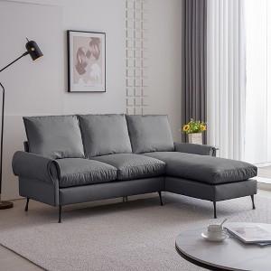 81" Modern Sectional L-Shaped Sofa Couch with Reversible Chaise Lounge, Technical Leather Upholstery - 1 of 4