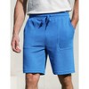 Men's Shorts with Pocket Casual Lounge Shorts Pants Summer Waffle Shorts Drawstring Elastic Waist Running Shorts - Royal Blue S - 4 of 4
