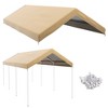 Racxily 10'*20' Carport Replacement Top Canopy Cover, Waterproof and UV Protected Garage Car Port Cover with Ball Bungee Cords, (Only Cover) - 2 of 4