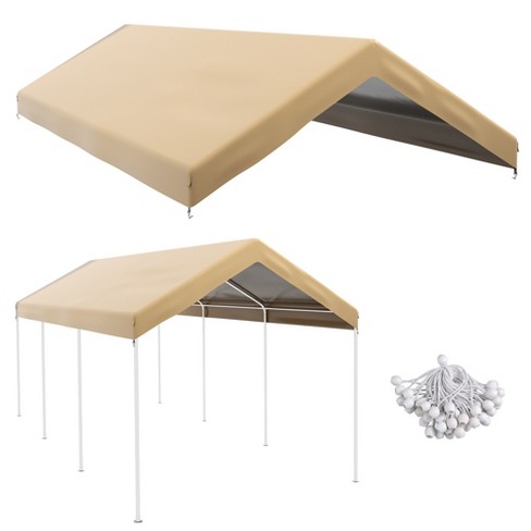 Outsunny 10 X 20 Ft Canopy Replacement Cover Carport Roof With Ball Bungee Cords Target