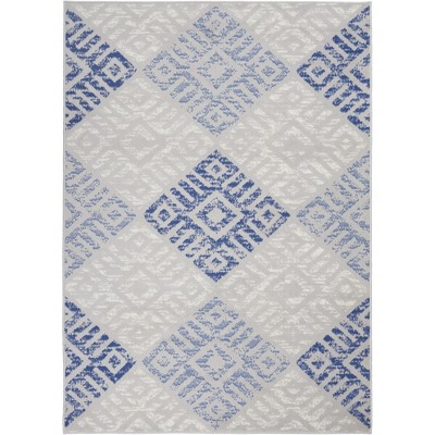 Elysian Gray Geometric 4' x 6' Synthetic Reversible Rug