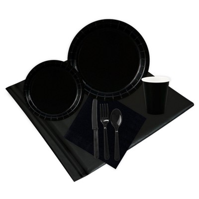 24 Guest Black Party Pack
