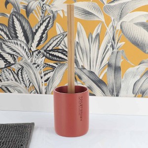 Evideco French Home Goods Stylish Toilet Brush and Holder Set with Natural Bamboo handle - 1 of 4