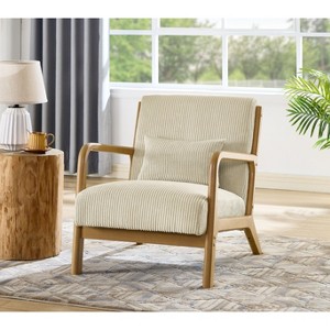 NicBex Wooden Accent Chair Lounge Chair with Waist Cushion, Comfy Chair for Living Room, Bedroom, Office - 1 of 4