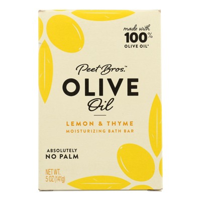 Peet Bros Lemon and Thyme Olive Oil Moisturizing Bath Bar - 5 oz