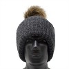 Arctic Gear Adult Acrylic Ribbed Cuff Winter Hat with Pom - 2 of 4