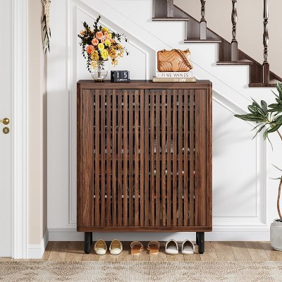 Hommoo 6-Tier Shoe Cabinet with Louvered Doors