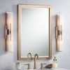 Possini Euro Design Midtown Modern Wall Lights Set of 2 Burnished Brass Hardwire 4 1/2" 4-Light Fixture White Glass for Bedroom Bathroom Vanity House - 2 of 4