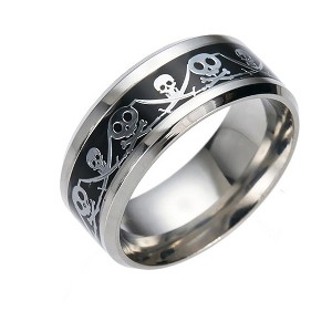 Pirate Jack Wedding Band for Men Stainless Steel Ring for Women Ginger Lyne Collection - 1 of 4