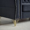 NicBex Velvet Sofa,2-Seater/3-Seater Tufted Couch with Metal Foot and Nailhead for Living Room,Bedroom,Apartment,Black - 4 of 4