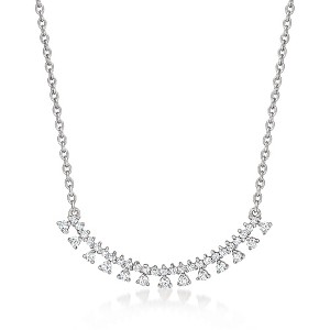 Ross-Simons 0.25 ct. t.w. Diamond Multi-Drop Curved Bar Necklace in Sterling Silver Size 18 - 1 of 3