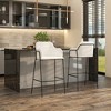 LeisureMod Axis Modern Bar Stool – Upholstered Bar Height Chairs with Footrest and Stainless Steel Base for Kitchen Island, Pub, or Home Bar Set of 2 - 3 of 4