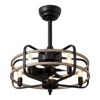 Ludomide 20 inch Industrial Black Caged Ceiling Fan with Lights and Remote Control, Vintage Farmhouse Bladeless Chandelier Ceiling Fan - 3 of 3