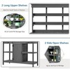 SKRAN 66" Large Outdoor Farmhouse Wooden Potting Bench Table, Garden Workstation with 2 Drawers,Cabinet and Open Shelves for Backyard, Mudroom,Gray - 4 of 4