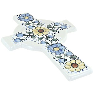 Blue Rose Polish Pottery 69A WR Unikat Cross - 1 of 1