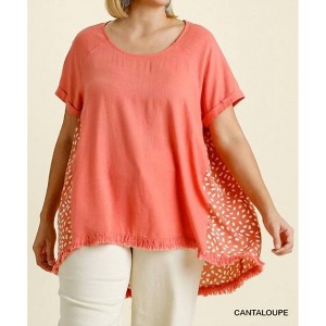 Women's Dalmatian Print High Low Plus Top - umgee - 1 of 3