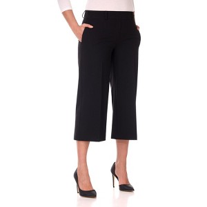 Rekucci Women’s Wide Leg Capri Pants – Flowy Pull-On Dressy Capris for Work or Casual Wear - 1 of 4