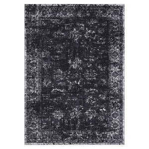 Washable Vintage Rug Non Slip Low Pile Rug Soft Throw Floor Cover Floral Foldable Indoor Carpet for Living Room Bedroom Playroom Nursery - 1 of 4