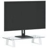 vidaXL Monitor Stand White 15.7 in.x7.9 in.x3.1 in. Tempered Glass and Metal - 3 of 4