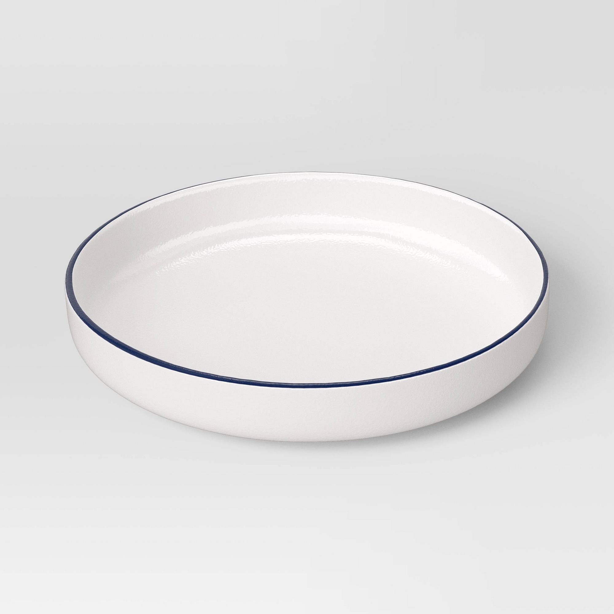 39.9oz Stoneware Dinner Bowl Blue Rim - Threshold™