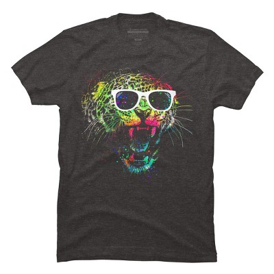 Men's Design By Humans Technicolor Jaguar By clingcling T-Shirt