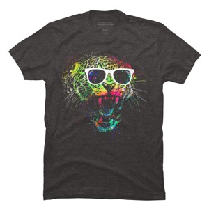 Men's Design By Humans Technicolor Jaguar By clingcling T-Shirt - 1 of 4